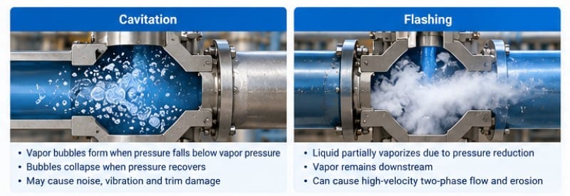 Cavitation vs Flashing